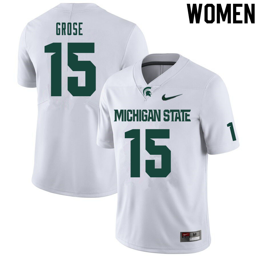 Women #15 Angelo Grose Michigan State Spartans College Football Jerseys Sale-White